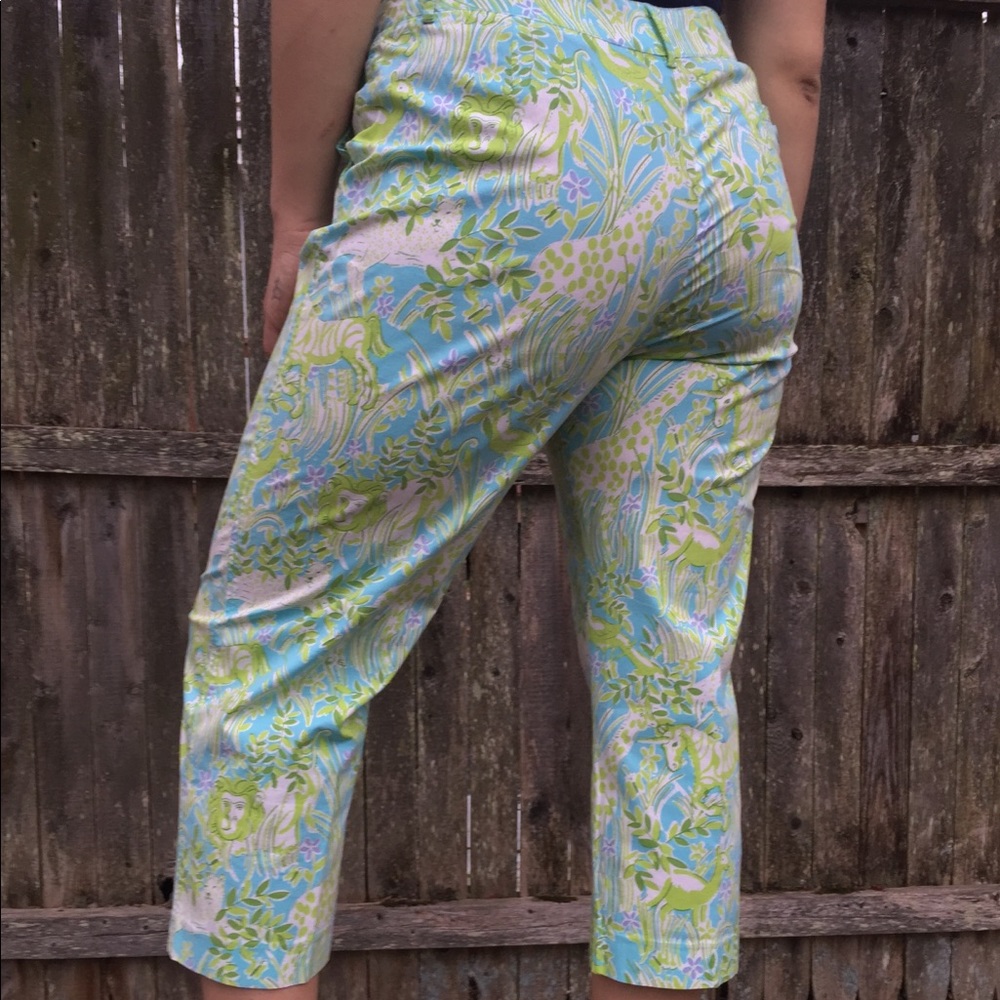 Larry Levine Floral Crop Pants Size 12 Women’s